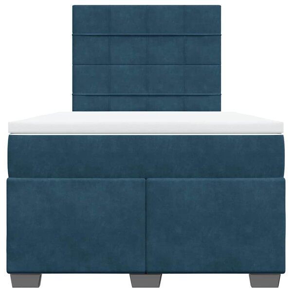 Box spring postel s matrací modrá 120 x 200 cm samet 3290886