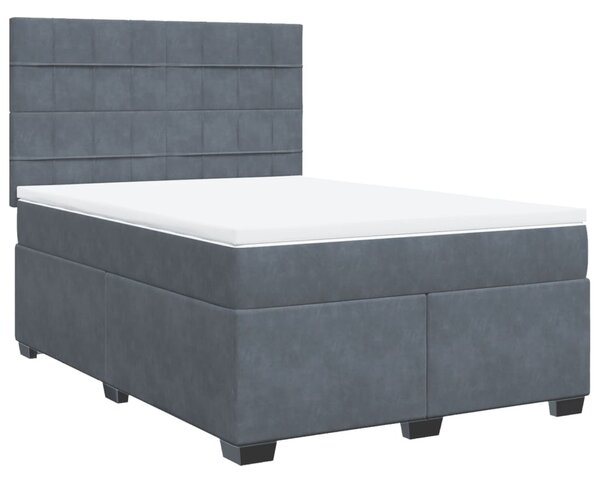 Box spring postel s matrací tmavě šedý 140 x 190 cm samet 3290907