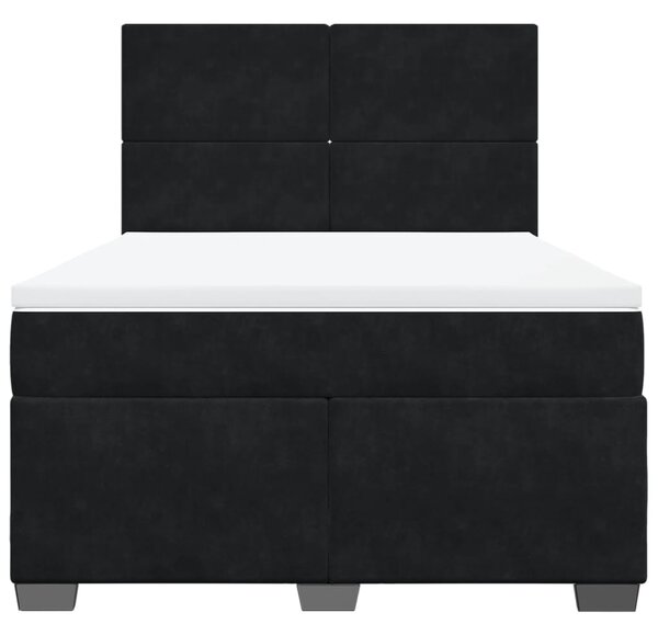 Box spring postel s matrací černá 140 x 190 cm samet 3290902