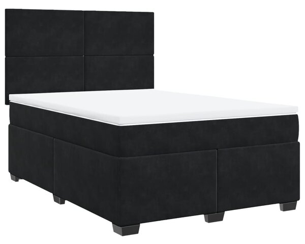 Box spring postel s matrací černá 140 x 190 cm samet 3290902