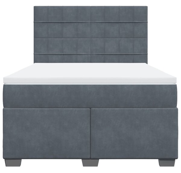 Box spring postel s matrací tmavě šedý 140 x 190 cm samet 3290907