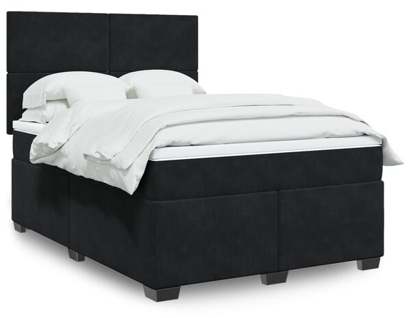 Box spring postel s matrací černá 140 x 190 cm samet 3290902