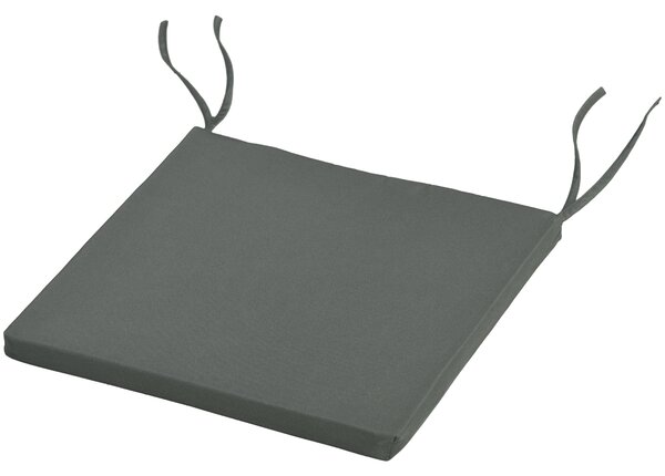 Outsunny Sada 6 Zahradních Polštářů - Polstrování na Židle do Exteriéru 3 cm Polyester s rozměry 42L x 42W cm Tmavě Šedé | Aosom