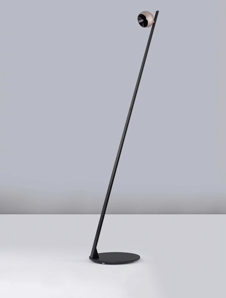 LED stmívatelná champaign zlato-černá stojací lampa Lusa