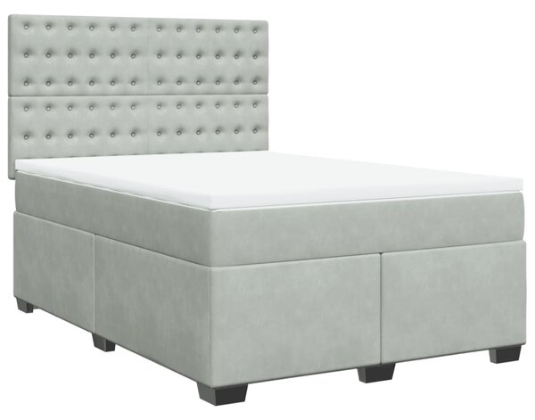Box spring postel s matrací světle šedá 140x190 cm samet 3290918