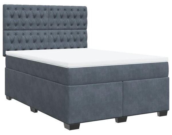 Box spring postel s matrací tmavě šedý 140 x 190 cm samet 3290913