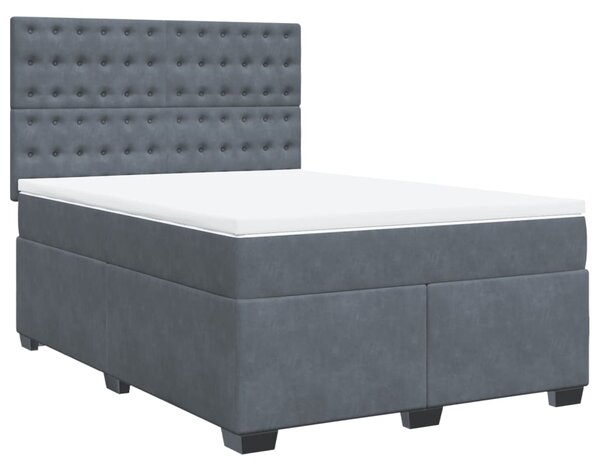 Box spring postel s matrací tmavě šedý 140 x 190 cm samet 3290919