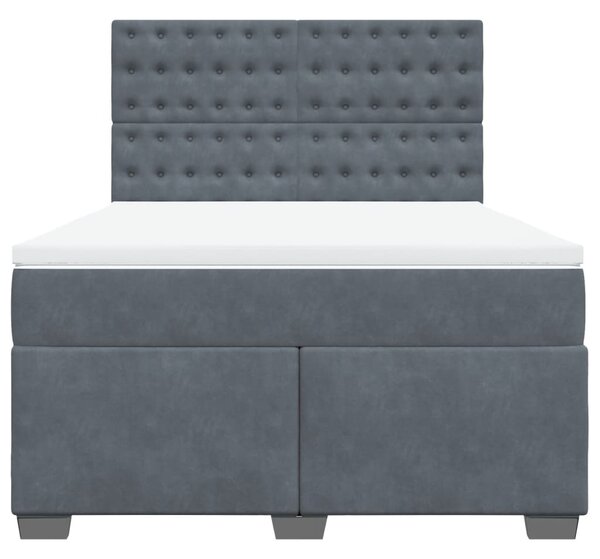 Box spring postel s matrací tmavě šedý 140 x 190 cm samet 3290919