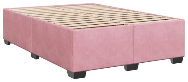 Box spring postel s matrací růžová 140x190 cm samet 3290917
