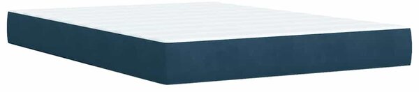 Box spring postel s matrací modrá 140 x 190 cm samet 3290916