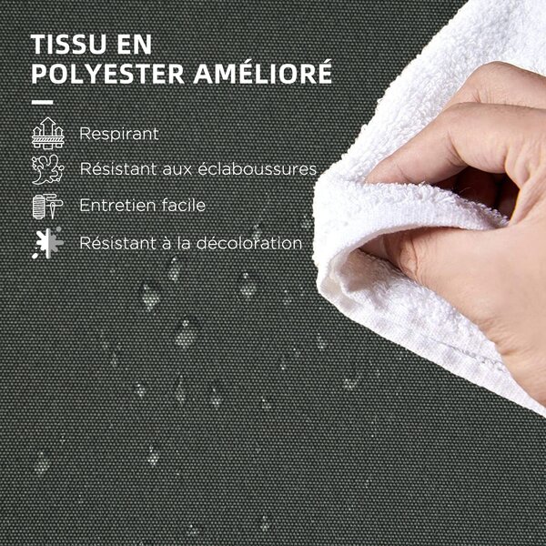 Outsunny Sada 6 Zahradních Polštářů - Polstrování na Židle do Exteriéru 3 cm Polyester s rozměry 42L x 42W cm Tmavě Šedé | Aosom
