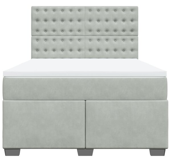 Box spring postel s matrací světle šedá 140x190 cm samet 3290918
