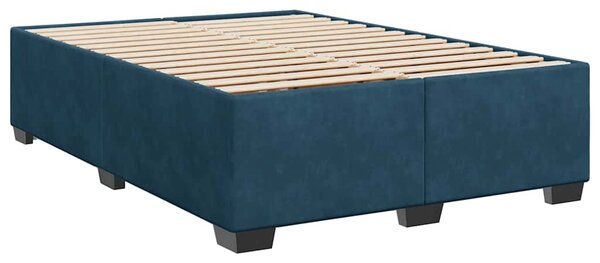 Box spring postel s matrací modrá 140 x 190 cm samet 3290922