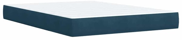 Box spring postel s matrací modrá 140 x 190 cm samet 3290922