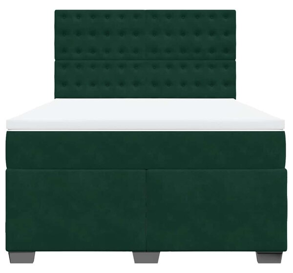 Box spring postel s matrací tmavě zelená 140x190 cm samet 3290921