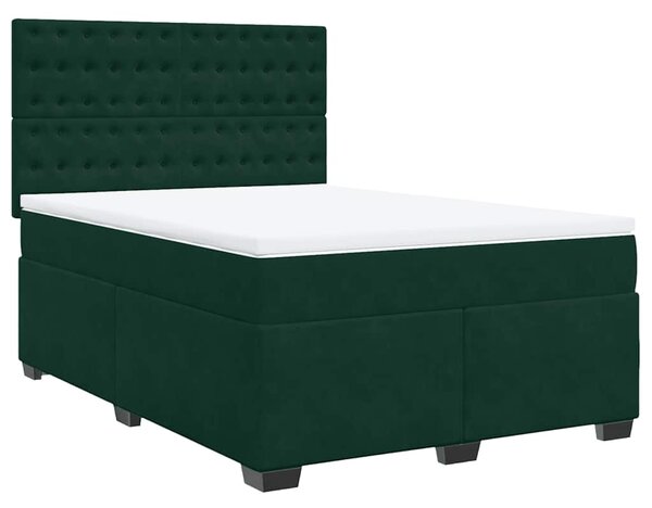 Box spring postel s matrací tmavě zelená 140x190 cm samet 3290921