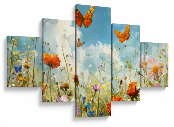 Obraz - Motýli na letní louce (125x70 cm)