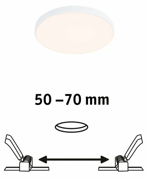 PAULMANN VariFit LED vestavné svítidlo Veluna Edge IP44 kruhové 90mm 3000K bílá