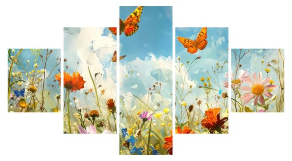 Obraz - Motýli na letní louce (125x70 cm)