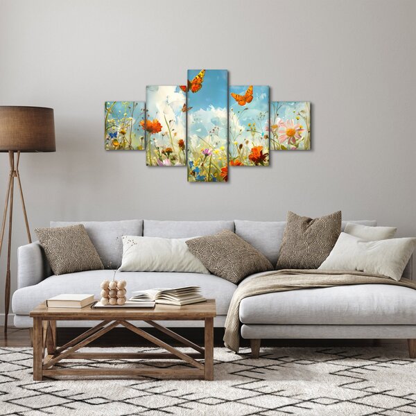 Obraz - Motýli na letní louce (125x70 cm)