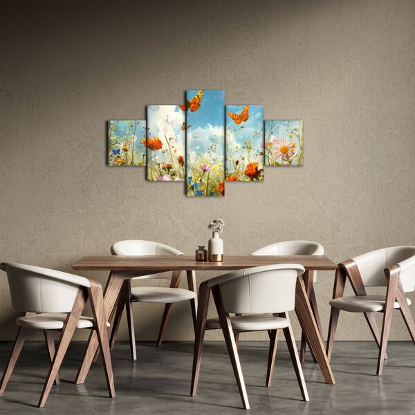 Obraz - Motýli na letní louce (125x70 cm)