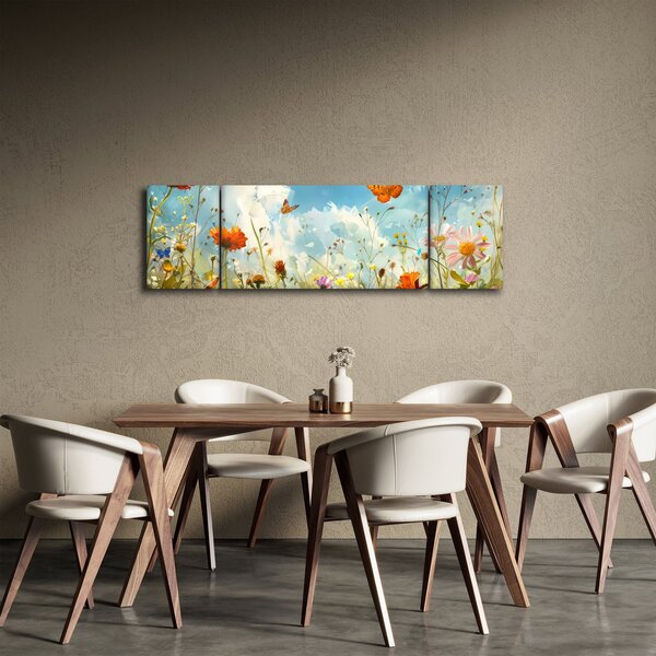 Obraz - Motýli na letní louce (170x50 cm)