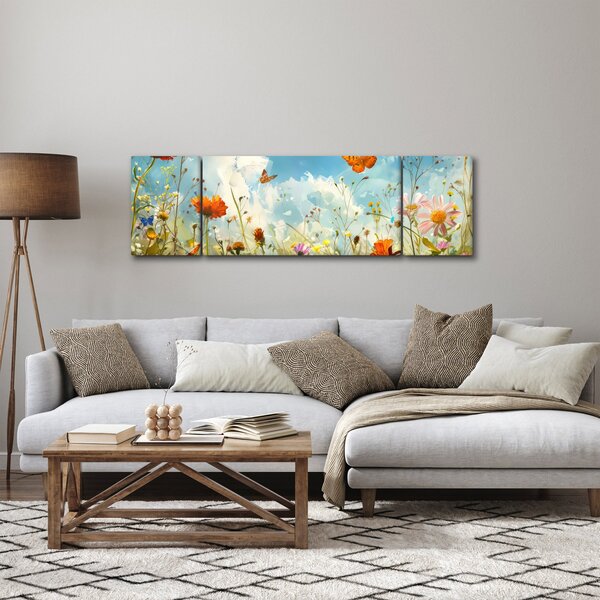 Obraz - Motýli na letní louce (170x50 cm)
