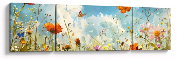 Obraz - Motýli na letní louce (170x50 cm)