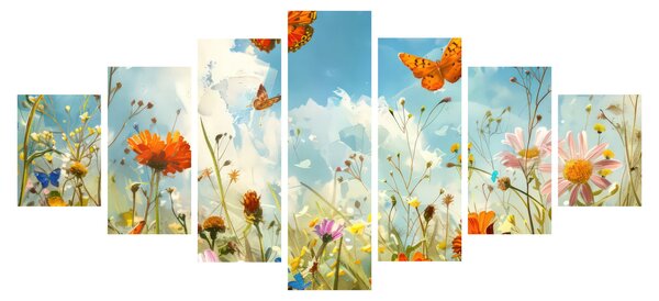 Obraz - Motýli na letní louce (210x100 cm)