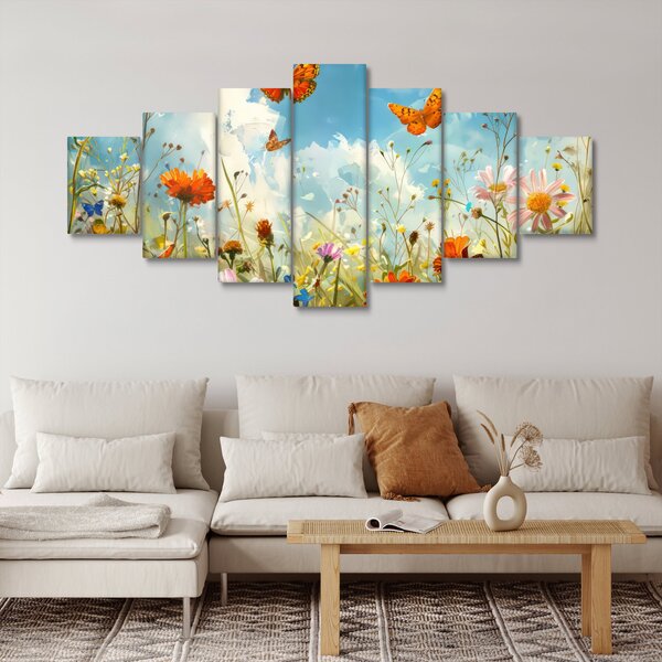 Obraz - Motýli na letní louce (210x100 cm)