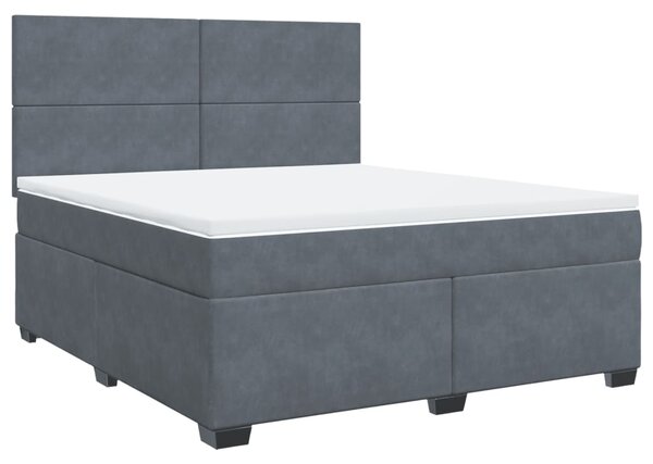 Box spring postel s matrací tmavě šedá 180x200 cm samet 3290973
