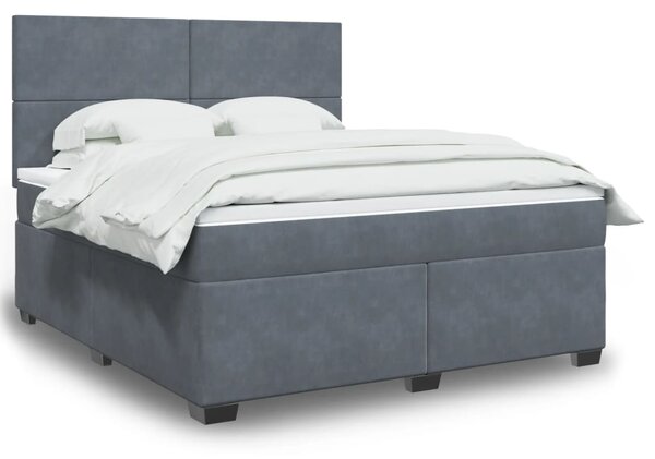 Box spring postel s matrací tmavě šedá 180x200 cm samet 3290973