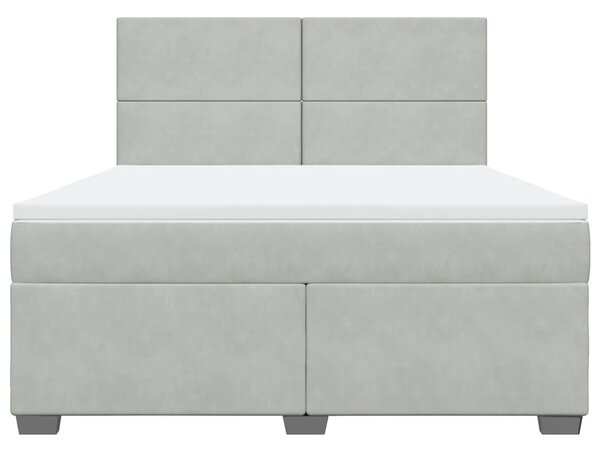Box spring postel s matrací světle šedá 180x200 cm samet 3290972