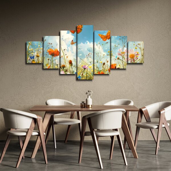 Obraz - Motýli na letní louce (210x100 cm)
