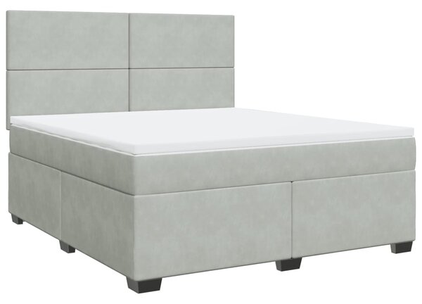 Box spring postel s matrací světle šedá 180x200 cm samet 3290972
