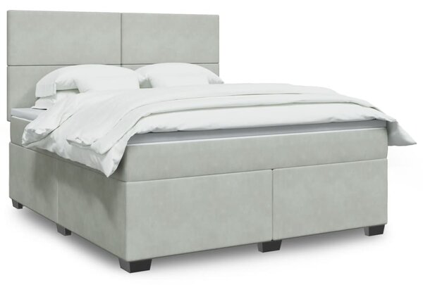 Box spring postel s matrací světle šedá 180x200 cm samet 3290972