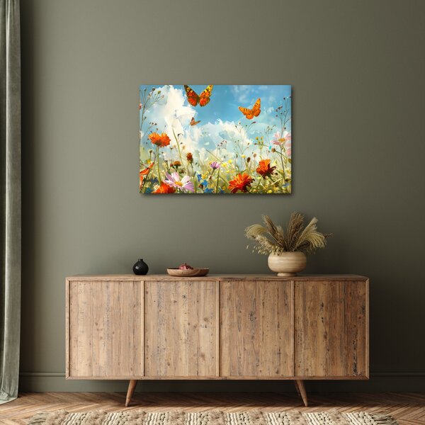 Obraz - Motýli na letní louce (70x50 cm)