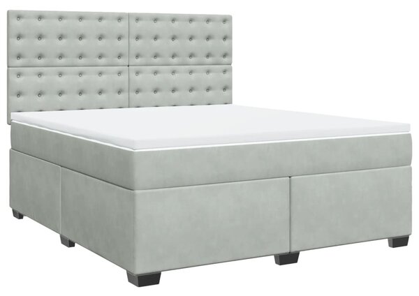 Box spring postel s matrací světle šedá 180x200 cm samet 3290990