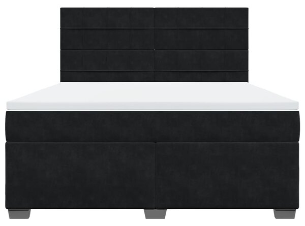 Box spring postel s matrací černá 180x200 cm samet 3290980