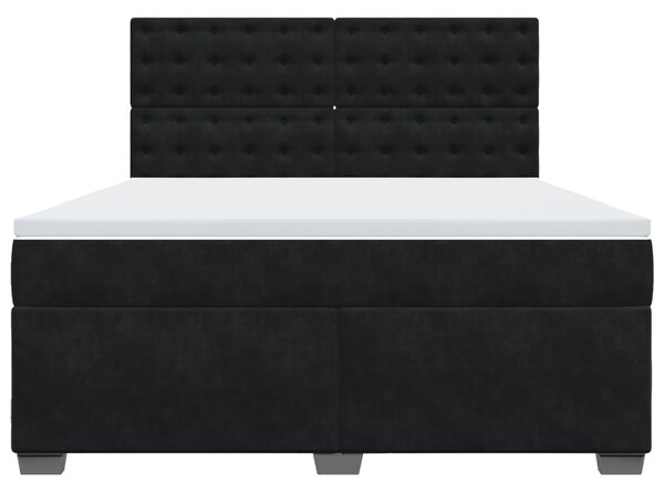 Box spring postel s matrací černá 180x200 cm samet 3290992