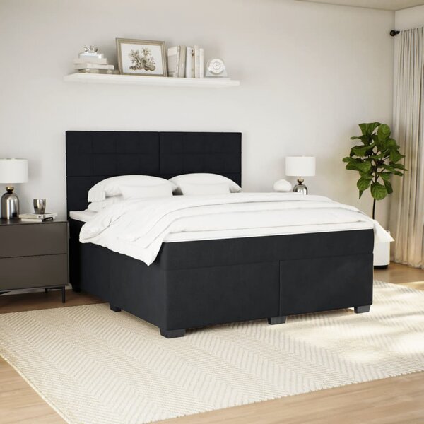 Box spring postel s matrací černá 180x200 cm samet 3290980