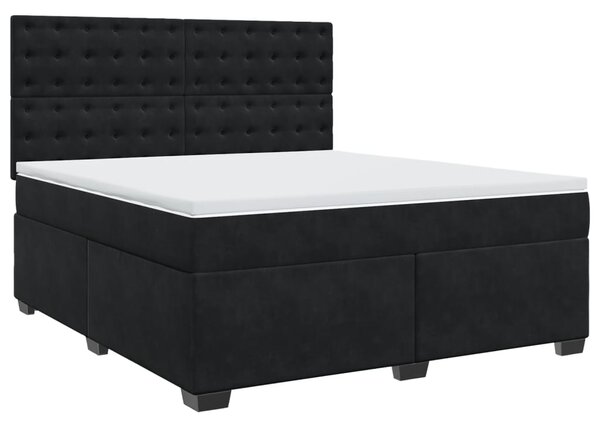 Box spring postel s matrací černá 180x200 cm samet 3290992
