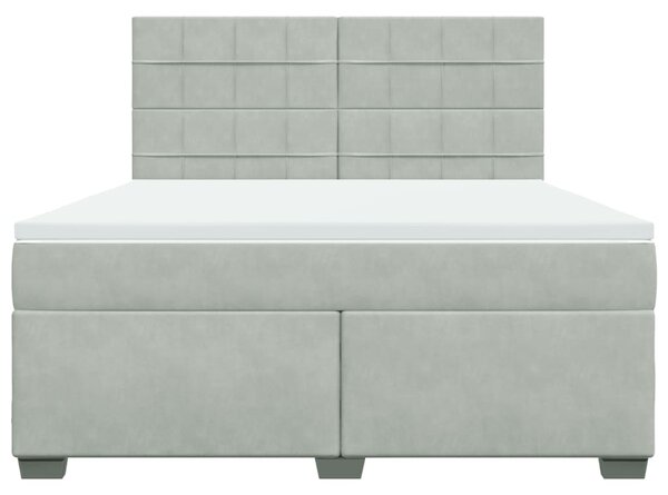 Box spring postel s matrací světle šedá 180x200 cm samet 3290978