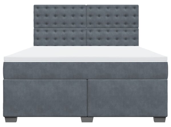 Box spring postel s matrací tmavě šedá 180x200 cm samet 3290991