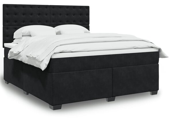 Box spring postel s matrací černá 180x200 cm samet 3290992