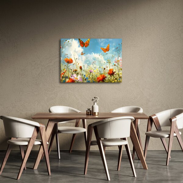 Obraz - Motýli na letní louce (70x50 cm)