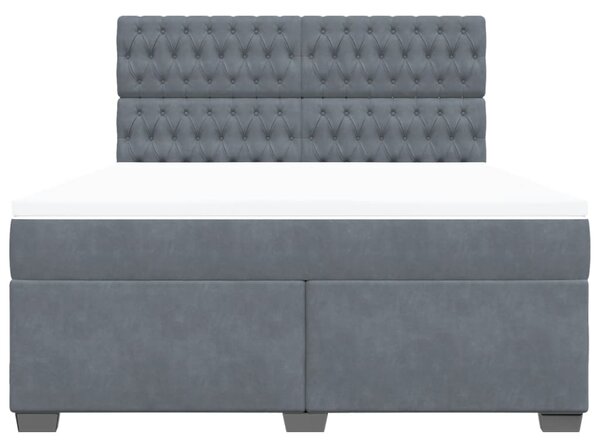 Box spring postel s matrací tmavě šedá 180x200 cm samet 3290985