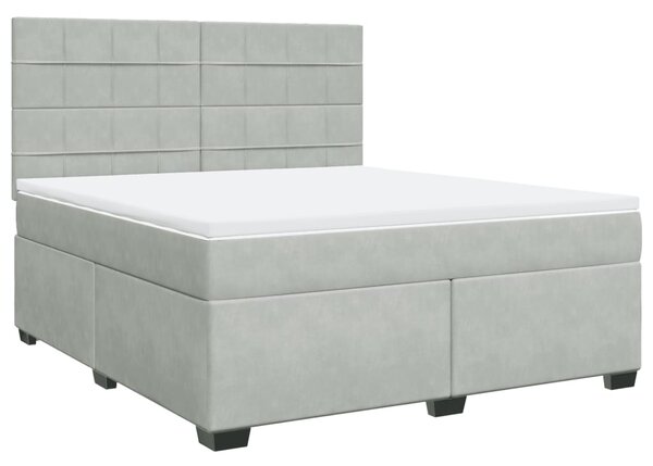 Box spring postel s matrací světle šedá 180x200 cm samet 3290978