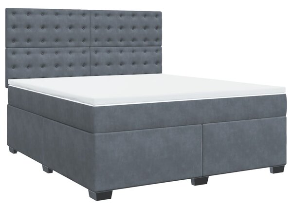Box spring postel s matrací tmavě šedá 180x200 cm samet 3290991