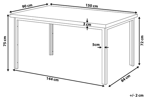 Jídelní stůl LAREDO Tmavě hnědá 150 cm 90 cm
